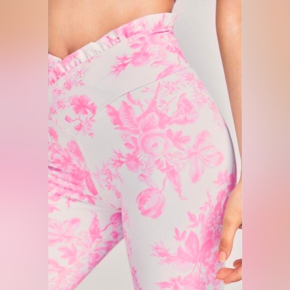 LoveShackFancy Beach Riot Dana Leggings Pink Floral - Picture 3 of 8